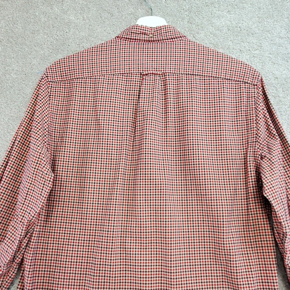 J Crew Slim Fit Button Down Shirt Mens Medium Gingham‎ Plaid Red Blue Preppy